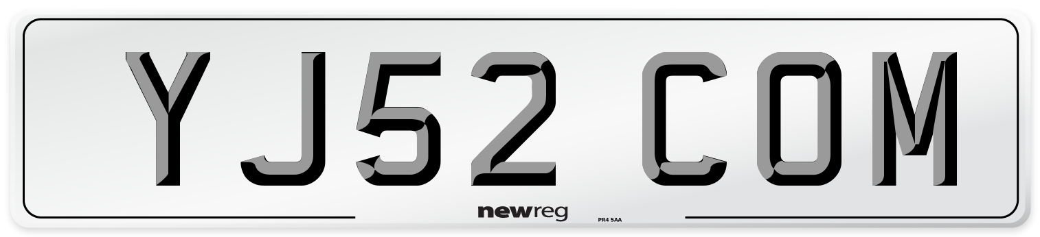 YJ52 COM Number Plate from New Reg